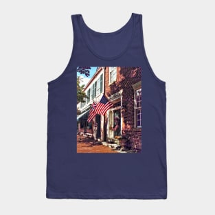 Fredericksburg VA - Street With American Flags Tank Top